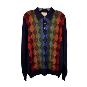 Vintage Tricots St Raphael Expressely For Norm Thompson Argyle Wool Sweater